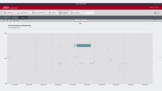 Registos dos sensores de choque no software de gestão de frotas Linde connect